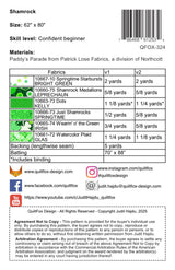 Back of the Shamrock Quilt Pattern by QuiltFox