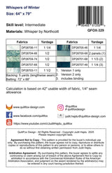 Back of the Whispers of Winter Quilt Pattern by QuiltFox