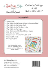 Back of the Quilter's Cottage Quilt Pattern by Quilting Life Designs