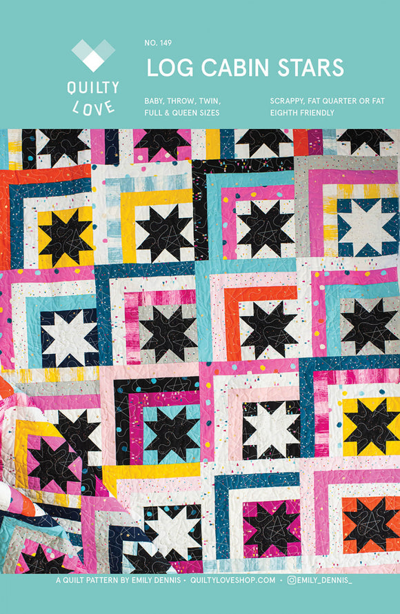 Log Cabin Stars Quilt Pattern by Quilty Love