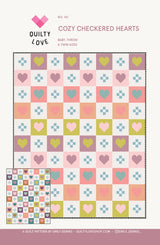 Cozy Checkered Hearts Quilt Pattern by Quilty Love