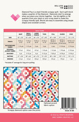 Back of the Diamond Pop Quilt Pattern by Quilty Love