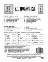 Back of the All Hallow's Eve Applique Machine Embroidery Quilt Pattern with Redemption Code Quilt Pattern by Lunch Box Quilts