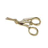 Stork Scissor Brooch Pin Gold by Quilt Spot