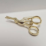 Back of the Stork Scissor Brooch Pin Gold by Quilt Spot