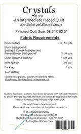 Back of the Crystals Downloadable Pattern by Quilting Renditions
