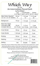 Back of Which Way Downloadable Pattern - Quilting Renditions - 51" x 69"