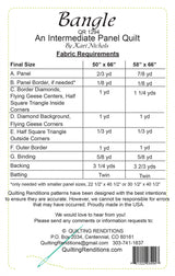 Back of the Bangle Quilt Pattern by Quilting Renditions