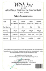 Back of the With Joy Quilt Pattern by Quilting Renditions