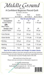 Back of the Middle Ground Quilt Pattern by Quilting Renditions