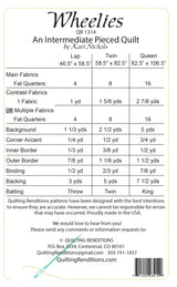 Back of the Wheelies Quilt Pattern by Quilting Renditions