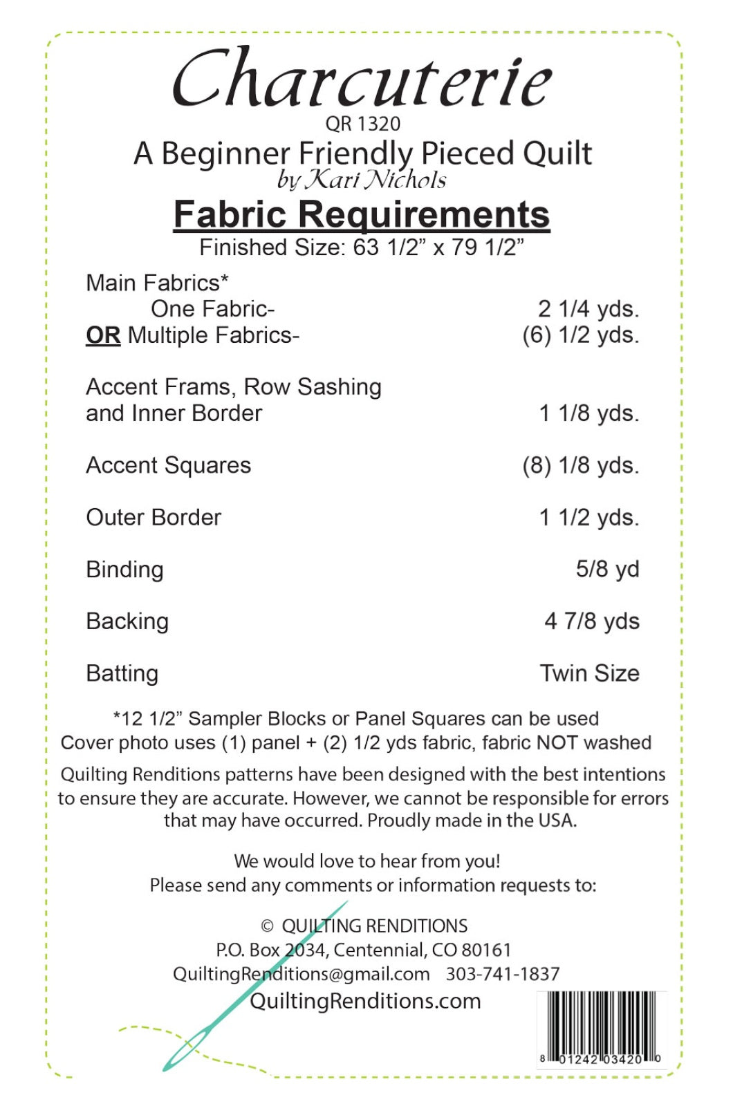 Charcuterie Quilt Pattern