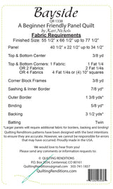 Back of the Bayside Quilt Pattern by Quilting Renditions