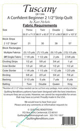 Back of the Tuscany Quilt Pattern by Quilting Renditions