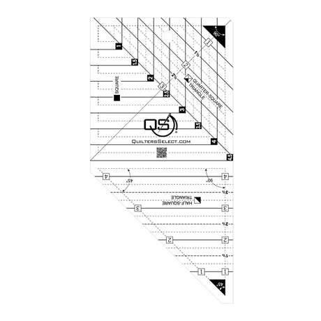 Mini 3 in 1 Crystal Triangle / Square Combo Ruler by Quilter's Select