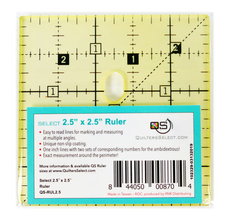Quilter's Select Non-Slip Ruler 2-1/2in x 2-1/2in by Quilter's Select