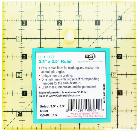 Quilter's Select Non-Slip Ruler 3-1/2in x 3-1/2in by Quilter's Select