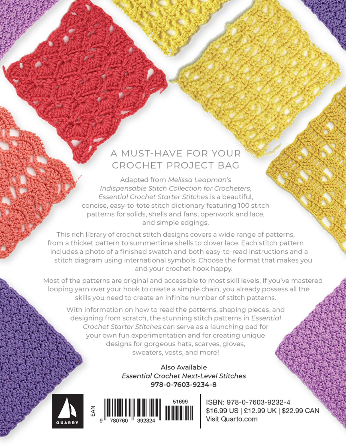 Back of the Essential Crochet Starter Stitches by Quarto Books