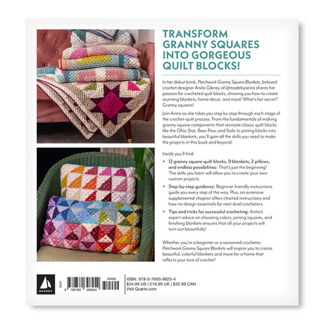 Back of the Patchwork Granny Square Blankets by Quarto Books