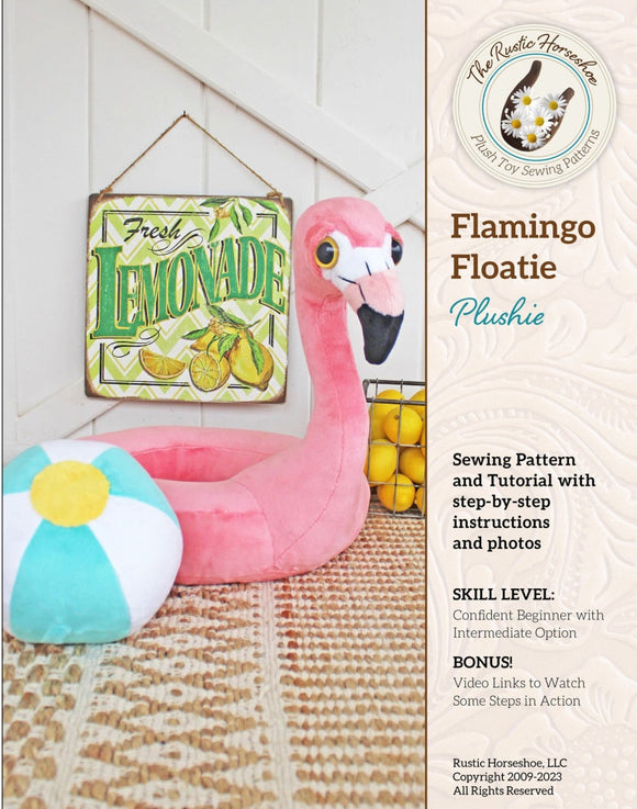 Flamingo Floatie Soft Toy Pattern by Pudgy Plushie