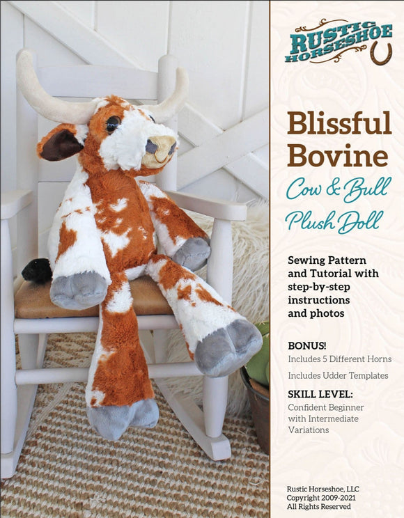 Blissful Bovine Doll Pattern by Pudgy Plushie