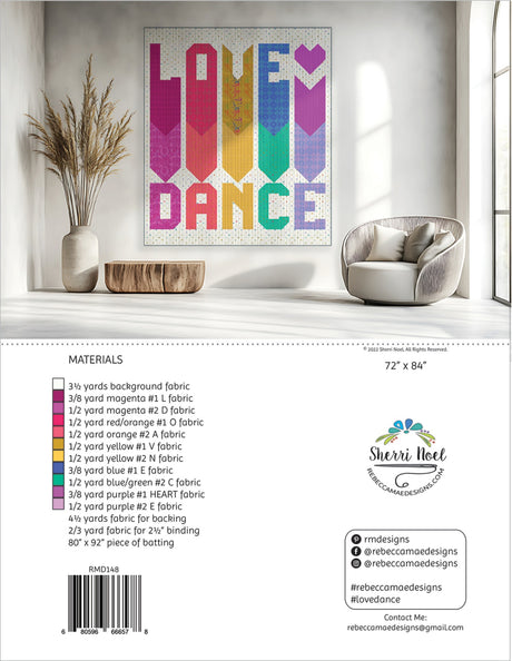 Back of the Love Dance Quilt Quilt Pattern by Rebecca Mae Designs