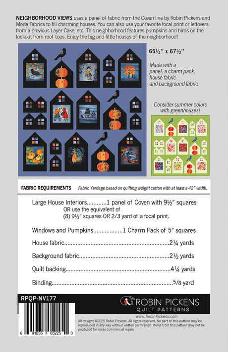 Back of the Neighborhood Views Quilt Pattern by Robin Pickens Inc