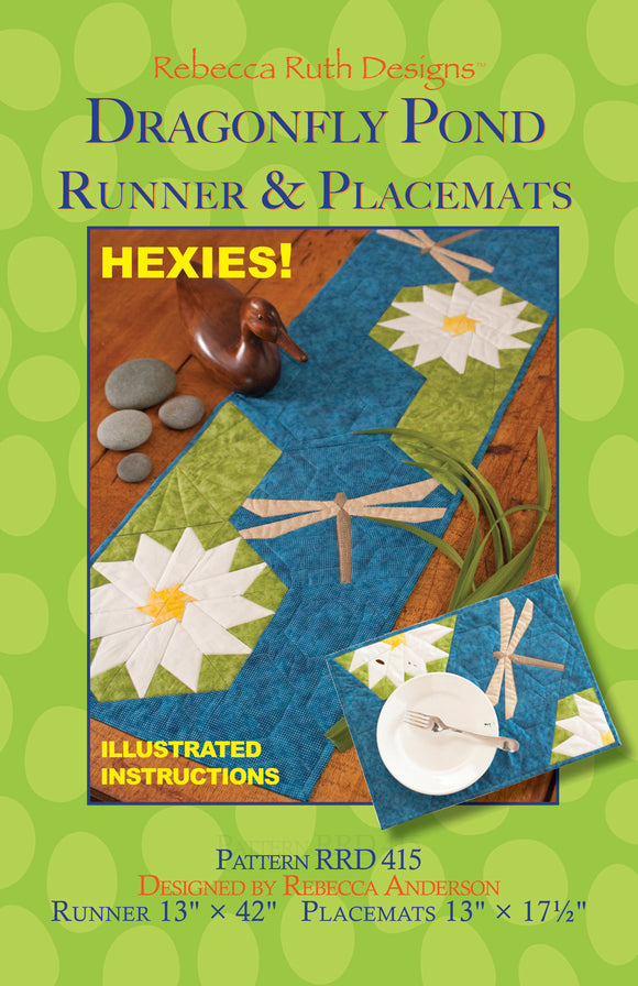 Dragonfly Pond Runner & Placemats Pattern by Rebecca Ruth Designs