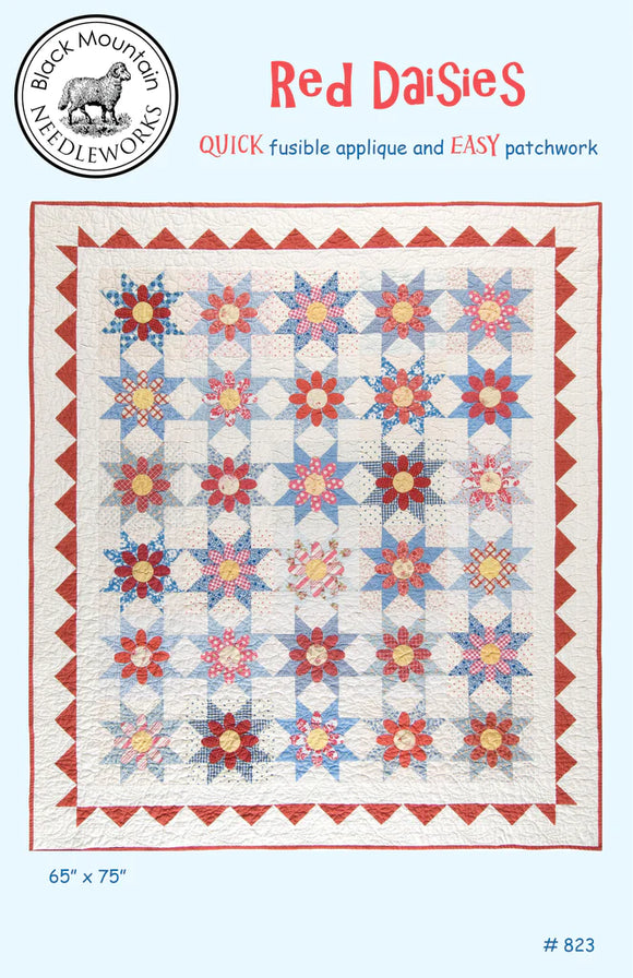 Red Daisies Quilt Pattern by Black Mountain Needleworks
