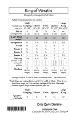 Back of the Ring of Wreaths Downloadable Pattern by Cozy Quilt Designs
