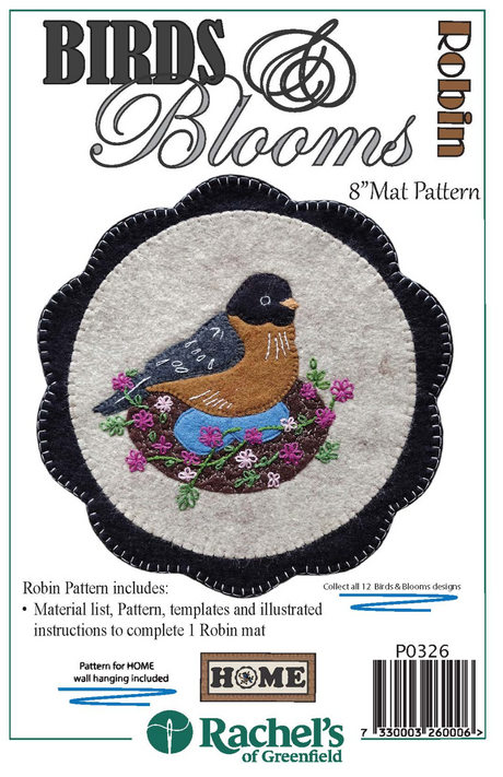 Robin Mat Downloadable Pattern - Rachels of Greenfield - 14" x 33"