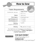 Back of the Row to Sew Downloadable Pattern by Cozy Quilt Designs