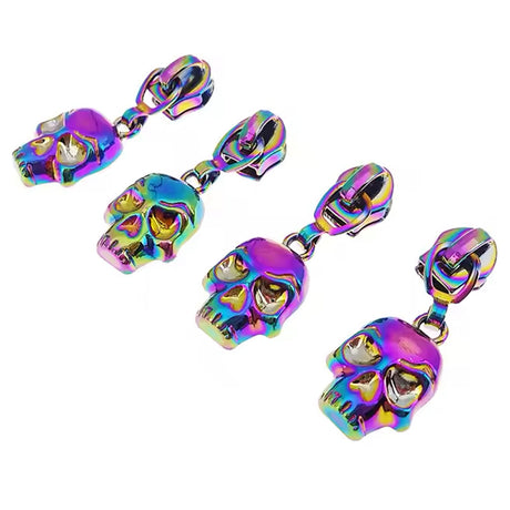 Iridescent Skull Zipper Pulls by Sassafras Lane Designs