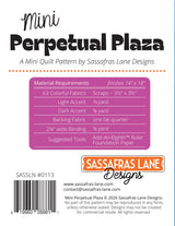 Back of the Mini Perpetual Plaza Quilt Pattern by Sassafras Lane Designs