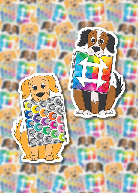 Mini Quilts with Dogs Stickers by Sassafras Lane Designs