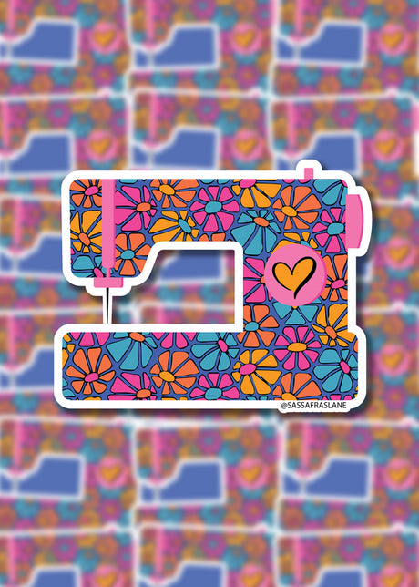 Daisy Sewing Machine Stickers by Sassafras Lane Designs