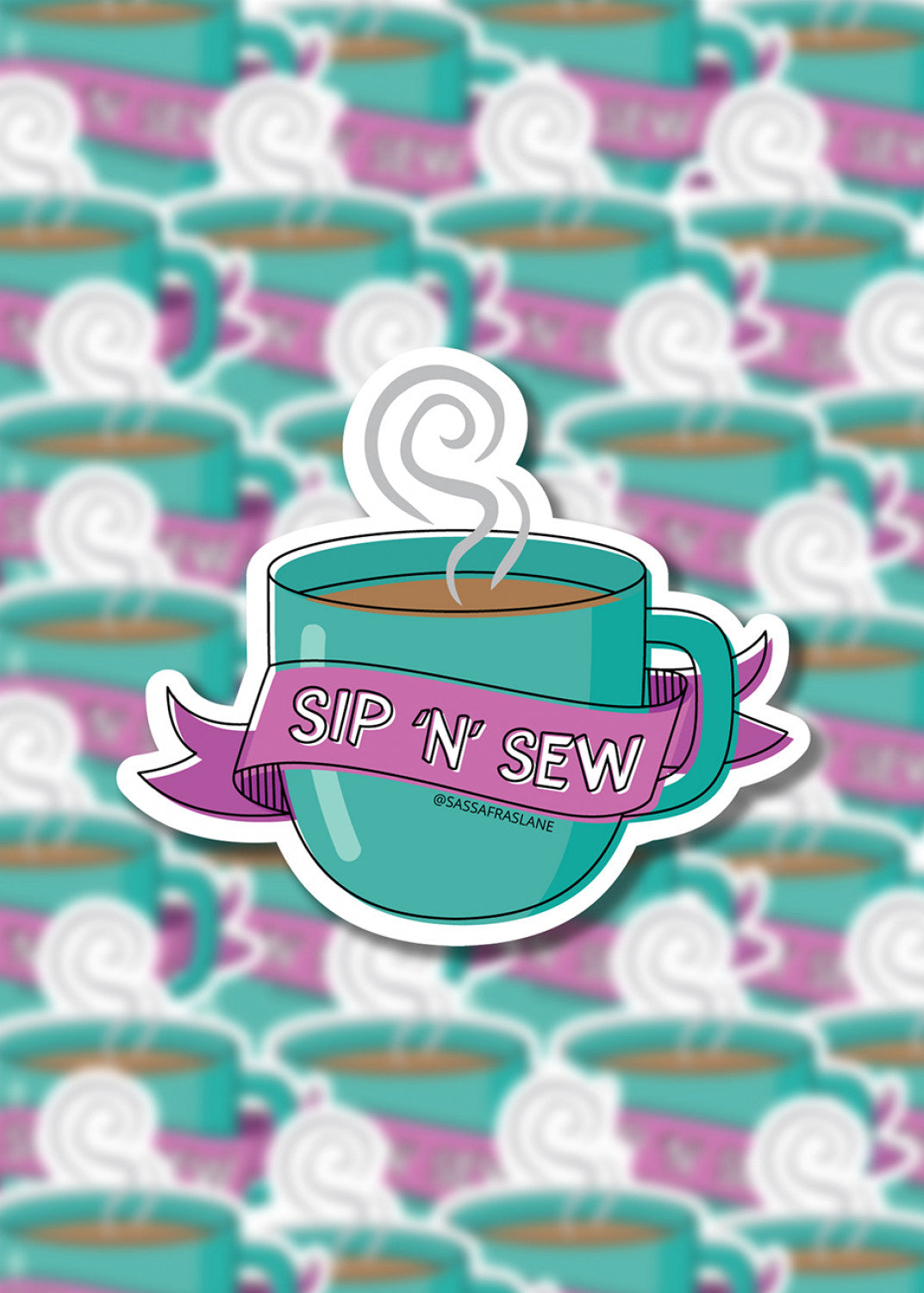 Sip 'n' Sew Mug Stickers by Sassafras Lane Designs