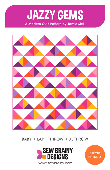 Jazzy Gems Quilt Pattern by Sew Brainy