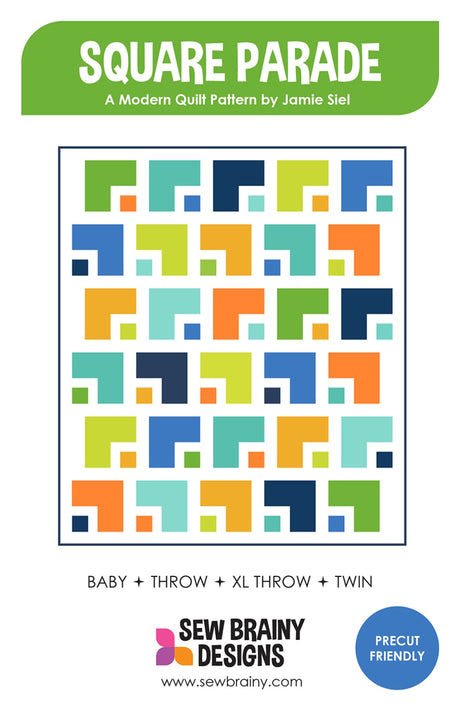 Square Parade Quilt Pattern by Sew Brainy
