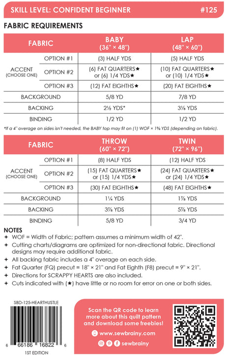 Back of the Heart Hustle Quilt Pattern by Sew Brainy