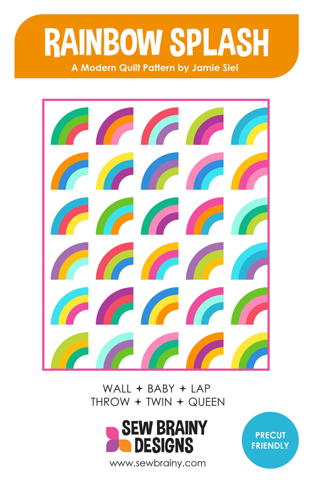 Rainbow Splash Quilt Pattern by Sew Brainy