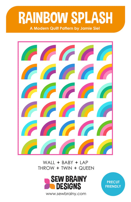 Rainbow Splash Quilt Pattern by Sew Brainy