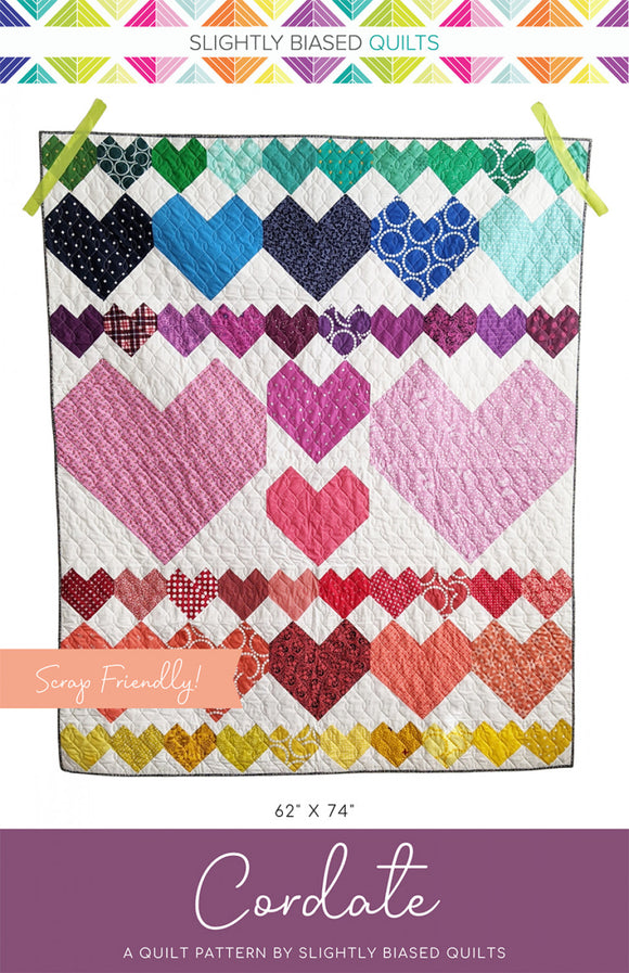 Cordate Quilt Pattern by Slightly Biased Quilts
