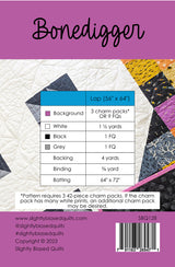 Back of the Bonedigger Quilt Pattern by Slightly Biased Quilts