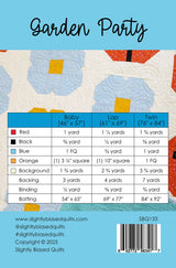 Back of the Garden Party Quilt Pattern by Slightly Biased Quilts