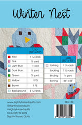 Back of the Winter Nest Quilt Pattern by Slightly Biased Quilts