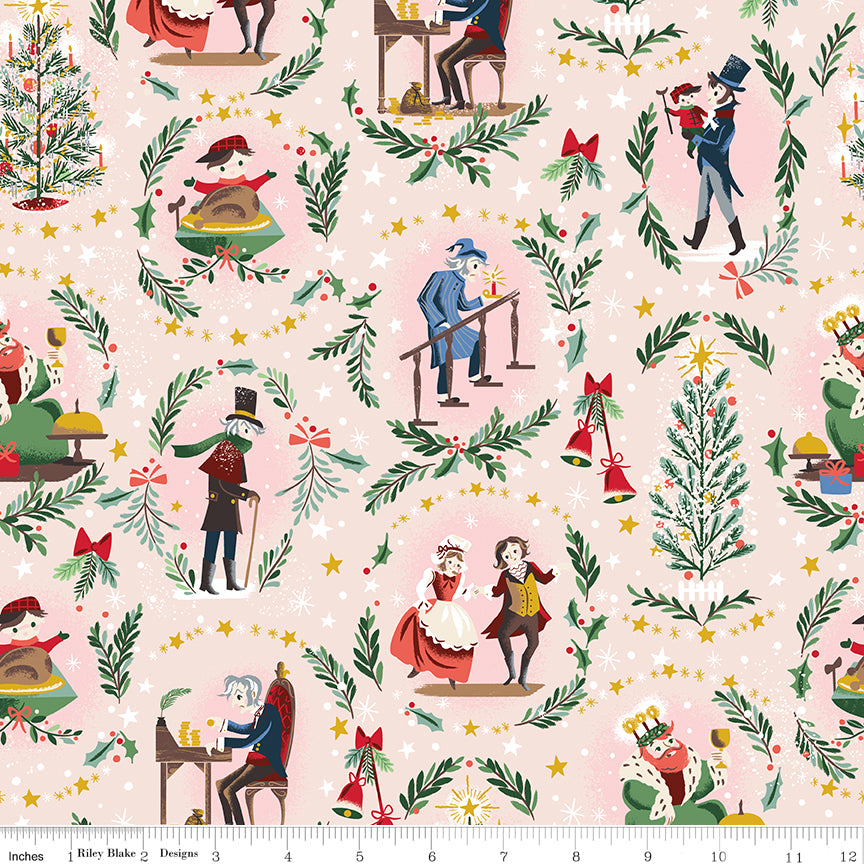 Carol Keep Christmas Well Ballerina Sparkle Quilt Fabric by Jill Howarth