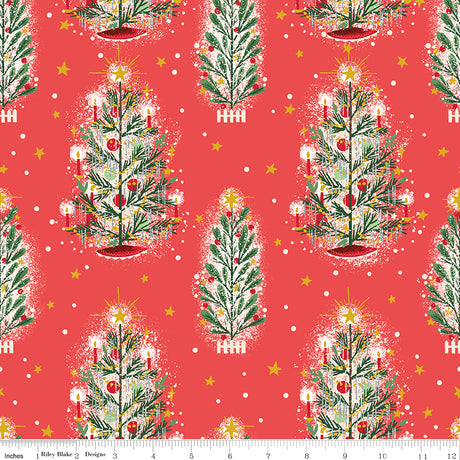 Carol Honour Christmas Red Sparkle Quilt Fabric - Riley Blake Designs - Jill Howarth