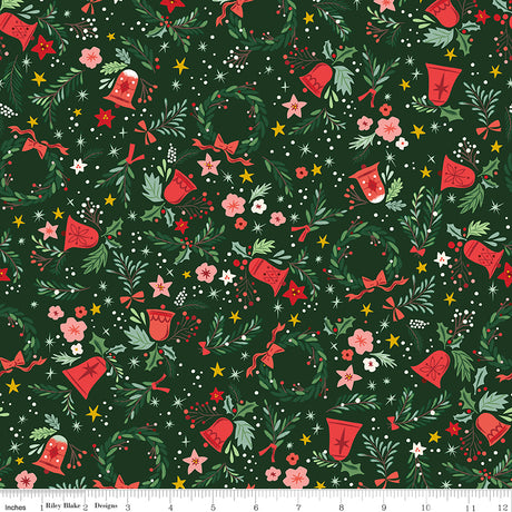 Carol Berries and Boughs Woodland Sparkle Quilt Fabric - Riley Blake Designs - Jill Howarth