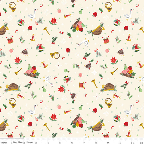 Carol Wonderful Pudding Ivory Sparkle Quilt Fabric - Riley Blake Designs - Jill Howarth
